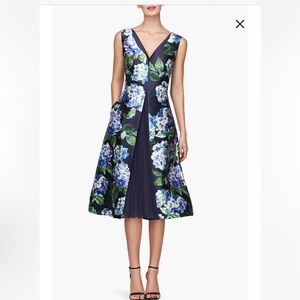 Kay Unger Giavanna Floral A-Line Midi Dress